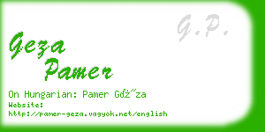 geza pamer business card